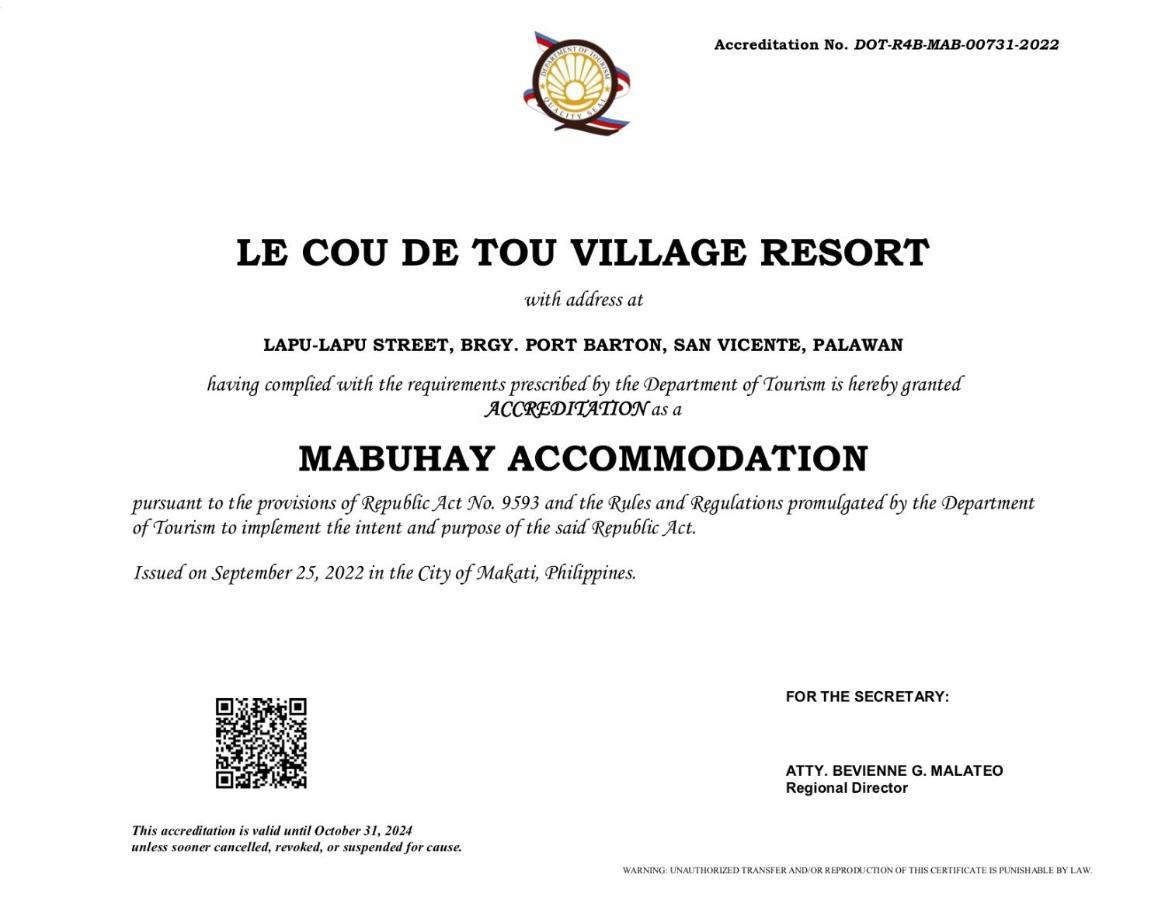 Le Cou De Tou Village Resort San Vicente  Luaran gambar